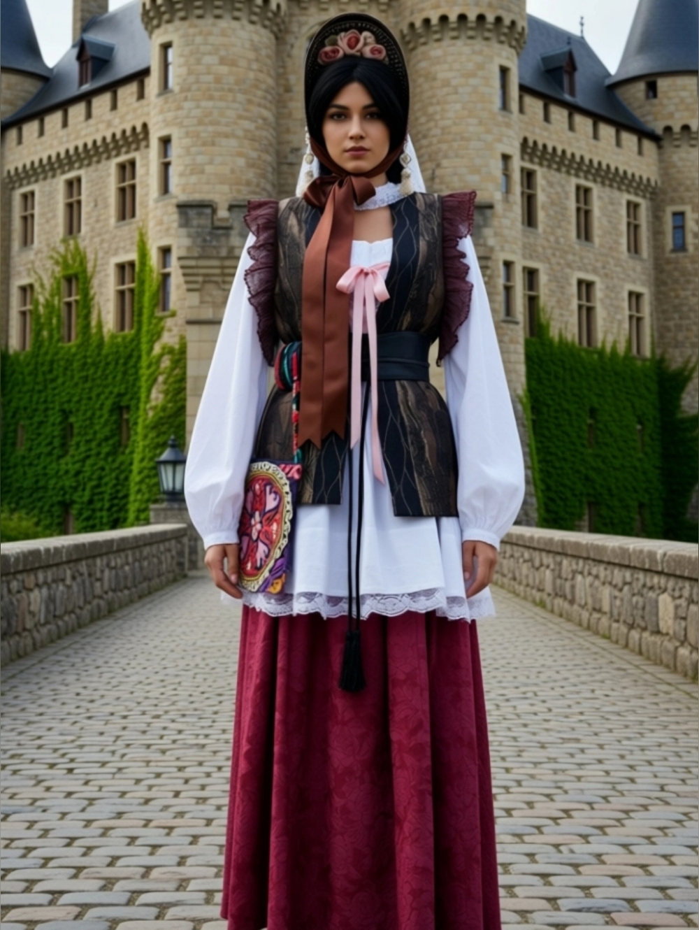 Upcycled Ren Faire Country Lady Costume Medievel Ensemble Cosplay Costume Size L